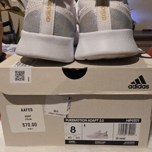 Adidas Womens Puremotion Adapt 2.0 White Gold Sneakers, Size 8, Worn Once!